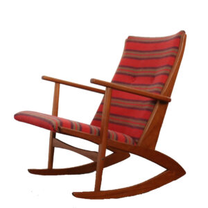 Søren Georg Jensen / Kubus teak rocking chair / mid century / Danish modern design