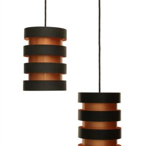 (1x still available) Fog & Mørup / Jo Hammerborg "Eiffel" pendant lamp / black / copper-colored / mid century modern design
