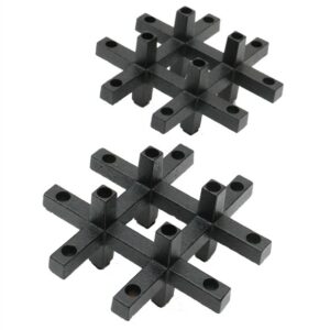 Set of 2 black candleholders / cast iron / mid century / Danish modern design / brutalism