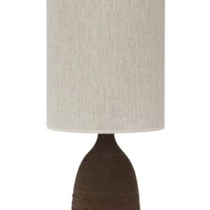 Mid century table lamp / handmade pottery / fireclay technique / Danish modern design