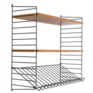 Original String shelf with magazine rack / Kajsa + Nisse Strinning / teak / mid century modern design / shelving unit / 78x75x30cm