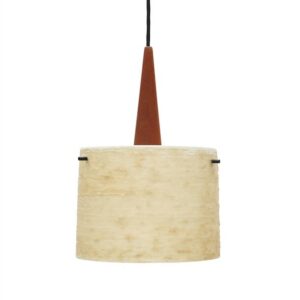 Dame & Co. Hängeleuchte / Fiberglas / Teak / mid century modern design / Lampe / West-Germany