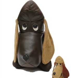 (big version still available) Sallingboe "Mugge" leather / basset hound / dog / mid century / soft toy