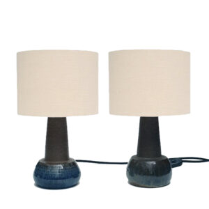 (1x still available) Michael Andersen table lamp / handmade pottery / mid century Danish modern design / blue