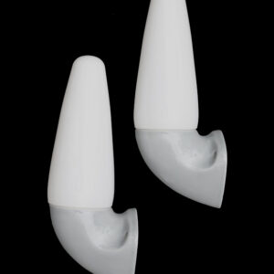 Set of 2 IFÖ / Sigvard Bernadotte ceramic / glass wall sconces / bathroom / lamps / light gray