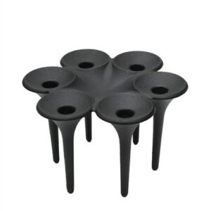 Erik Bagger "Hornblower" cast iron candle holder / Christel & Christer Holmgren / black