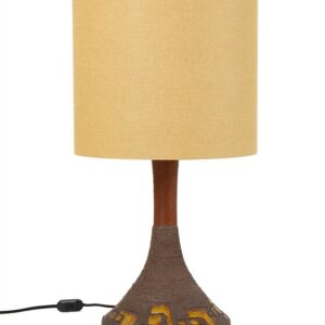 XL mid century table lamp / danish modern design / handmade / fireclay technique / teak
